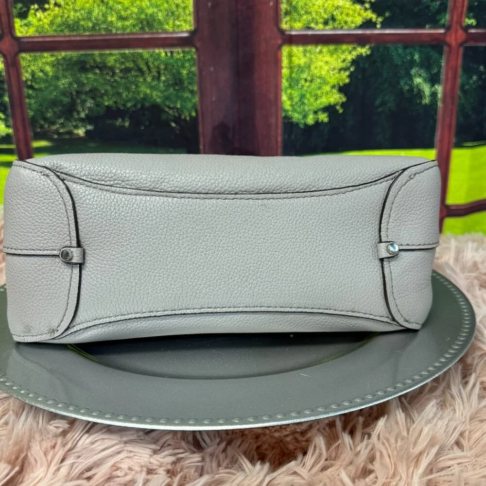 kate spade Gray Pebble Leather Satchel with Top Handle & Crossbody Strap